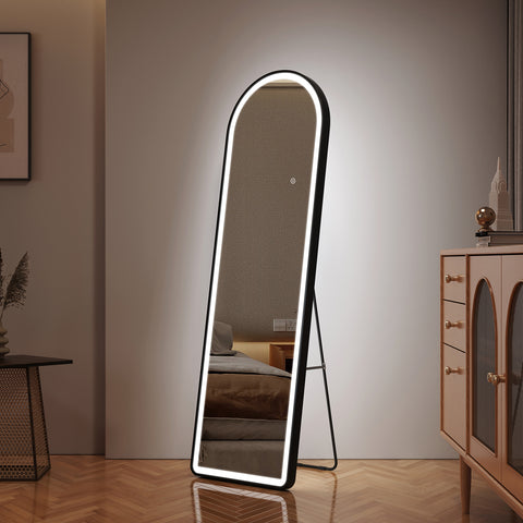 EMKE FM06 LED Arched Full Length Mirror with Aluminum Frame, Height 160/147cm EMKE FM06 LED Arched Full Length Mirror with Aluminum Frame, Height 160/147cm