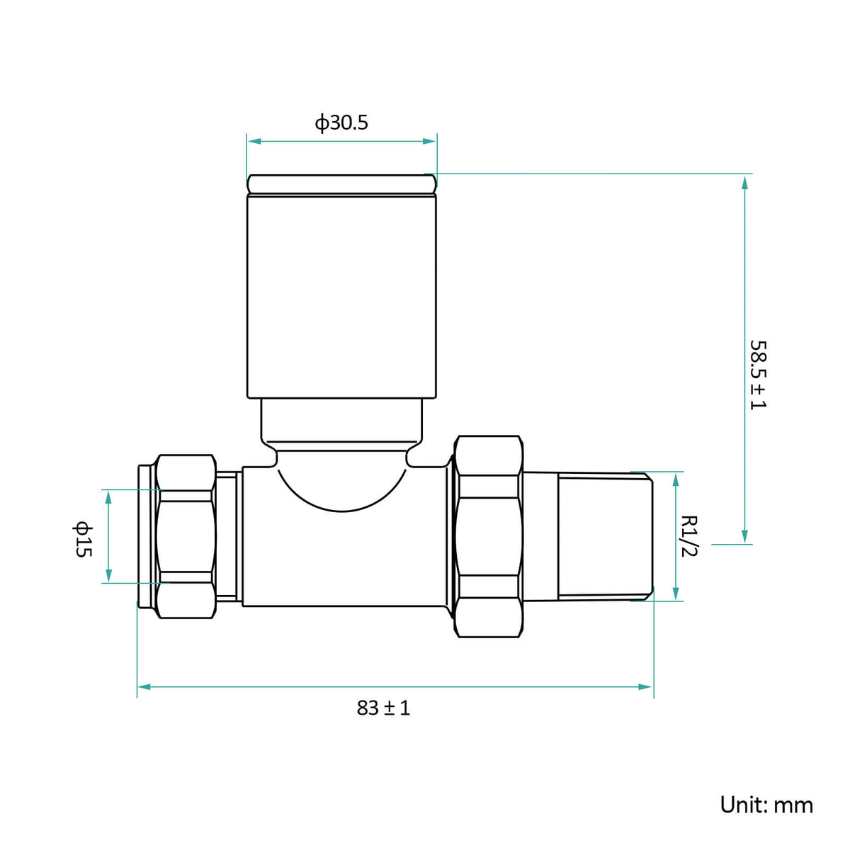 emke straight manual radiator valve urva1c size