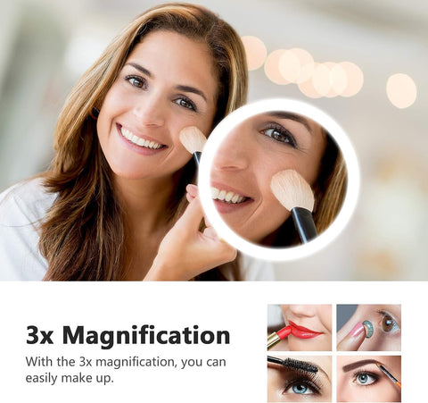 EMKE LM13 Bathroom Mirror with Demister, Shaver Socket, 6500K, 3x Magnifier EMKE LM13 Bathroom Mirror with Demister, Shaver Socket, 6500K, 3x Magnifier