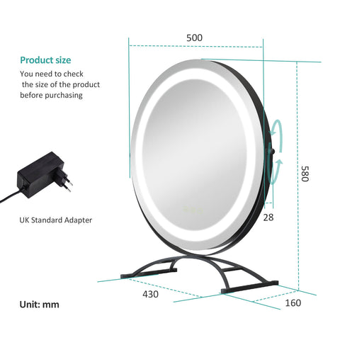 emke led vanity mirror cm07 black 50cm emke led vanity mirror cm07 black 50cm