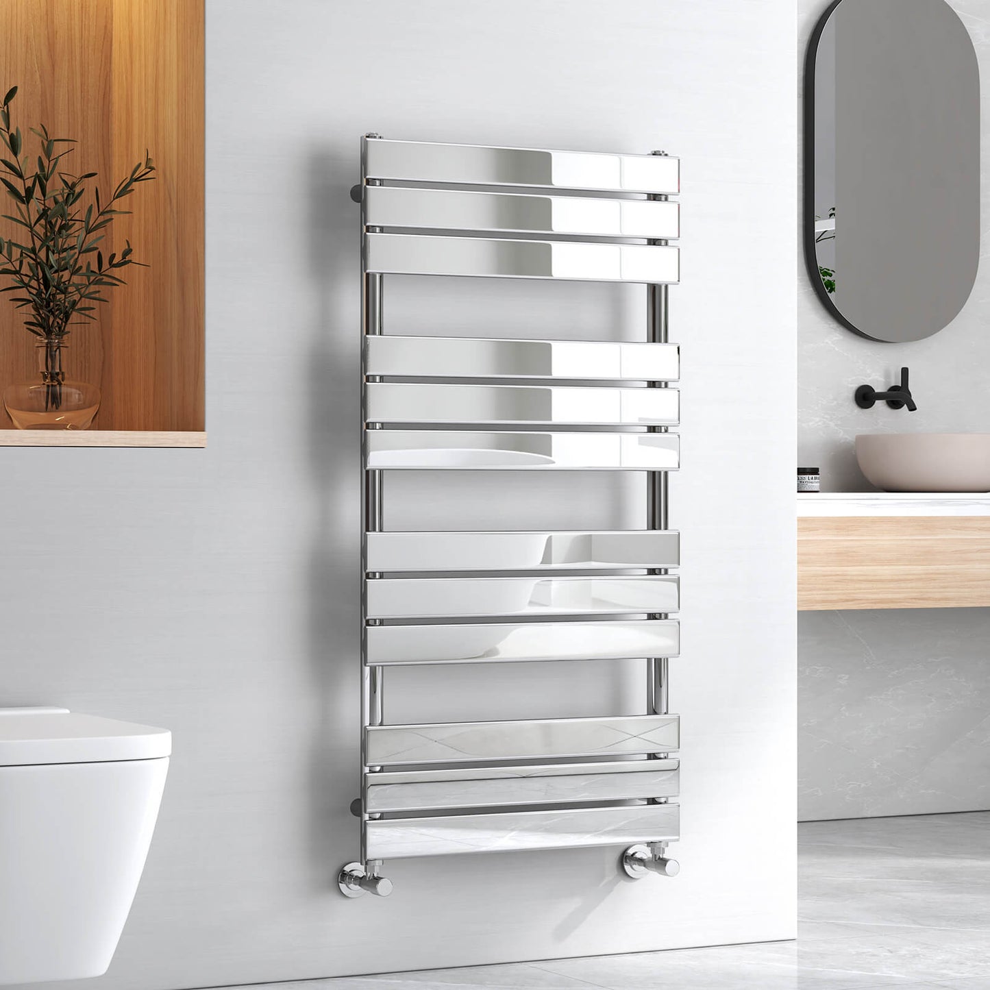 emke flat panel heated towel rail uftr1260s1c