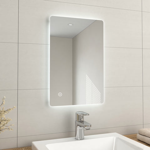 EMKE LM09 Bathroom Mirror with Rounded Corners, Demister, 6500K, Hang Vertically/Horizontally