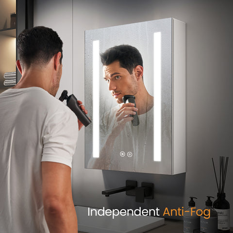 EMKE_MC01 LED Bathroom Mirror with Shelf, Demister,Temperature 3000/4000/6500K