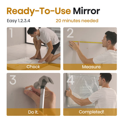 EMKE Bathroom Mirror 80x60cm with 3000K/4000K/6500K Touch+Dimmable+Demister