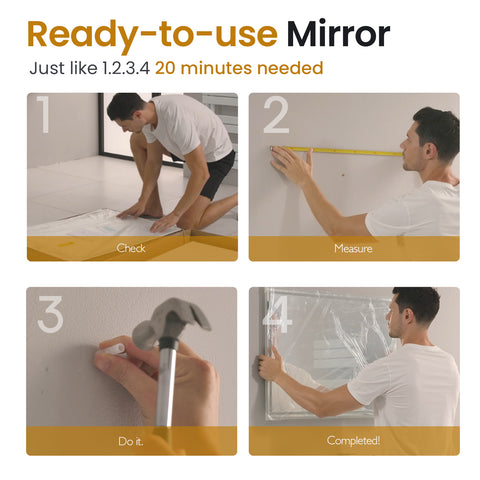 EMKE Bathroom Mirror 80x60cm with 3000K/4000K/6500K +Dimmable+Demister Pad+3X Magnification+Clock