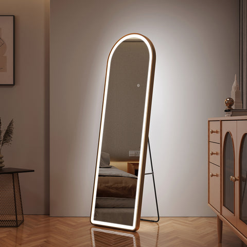 EMKE FM06 LED Arched Full Length Mirror with Aluminum Frame, Height 160/147cm