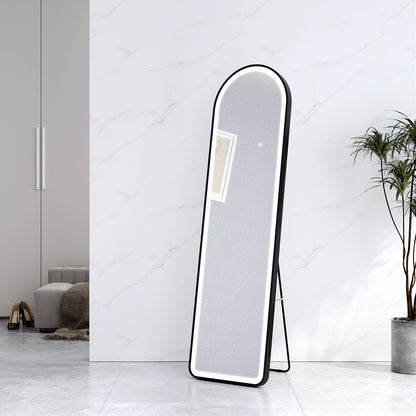 EMKE FM06 LED Arched Full Length Mirror with Aluminum Frame, Height 160/147cm