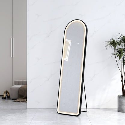 EMKE FM06 LED Arched Full Length Mirror with Aluminum Frame, Height 160/147cm