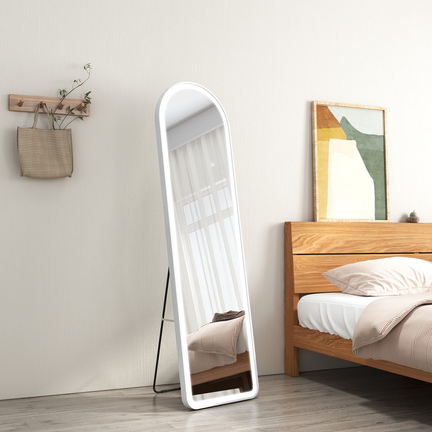EMKE FM06 LED Arched Full Length Mirror with Aluminum Frame, Height 160/147cm