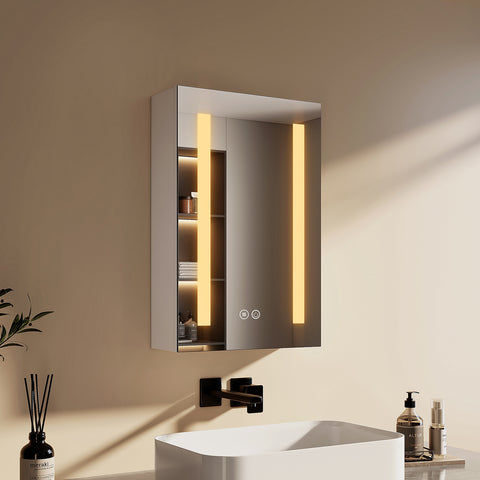 EMKE_MC01 LED Bathroom Mirror with Shelf, Demister,Temperature 3000/4000/6500K