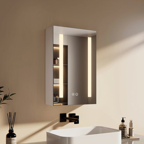 EMKE_MC01 LED Bathroom Mirror with Shelf, Demister,Temperature 3000/4000/6500K