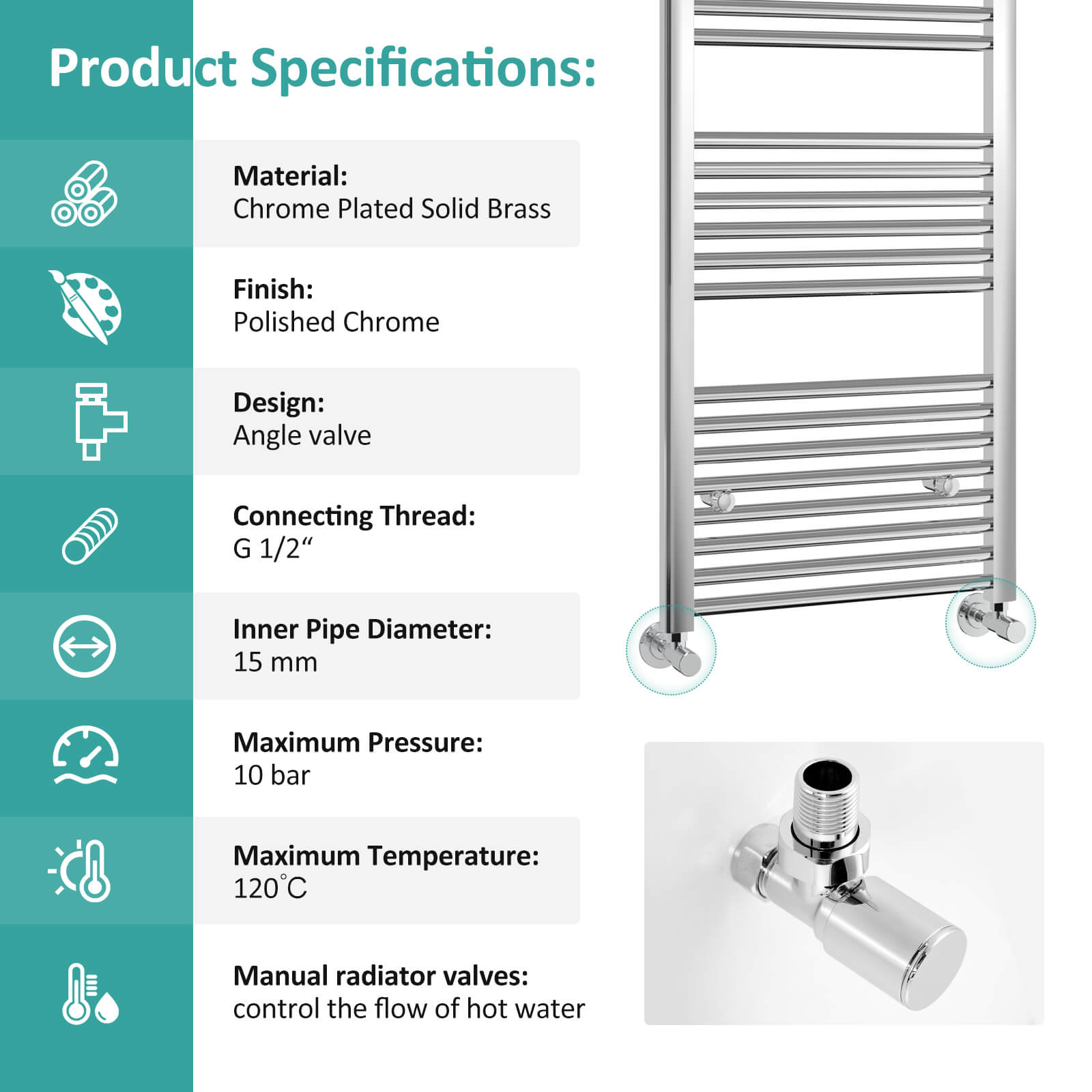 emke angled chrome radiator valve pack urva2c specifications