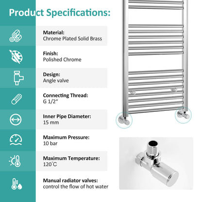 emke angled chrome radiator valve pack urva2c specifications