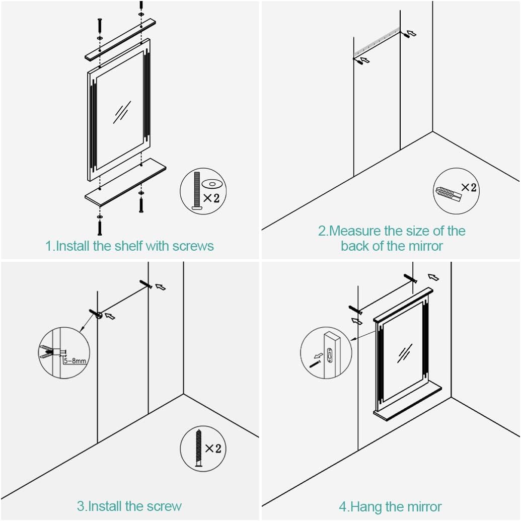 emke bathroom mirror with shelf white um01ws installation
