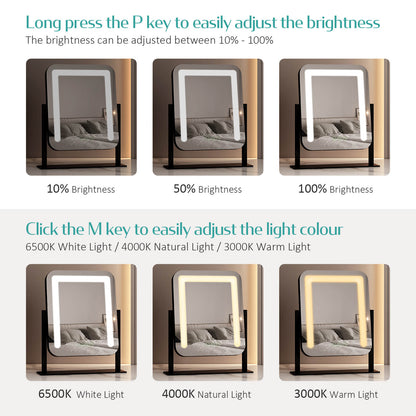 emke cm09 desktop vanity mirror adjust brightness light colours