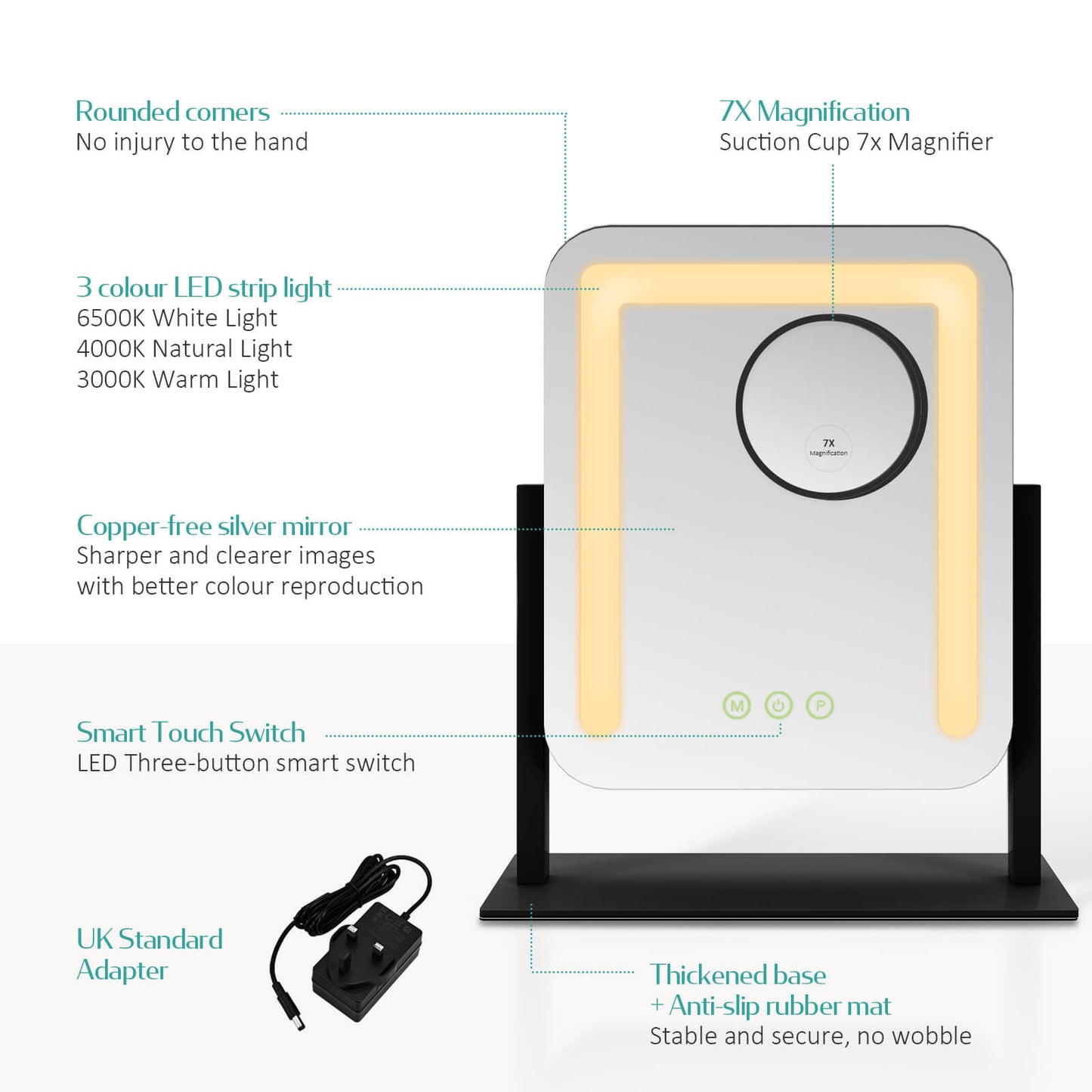 emke cm09 desktop vanity mirror details