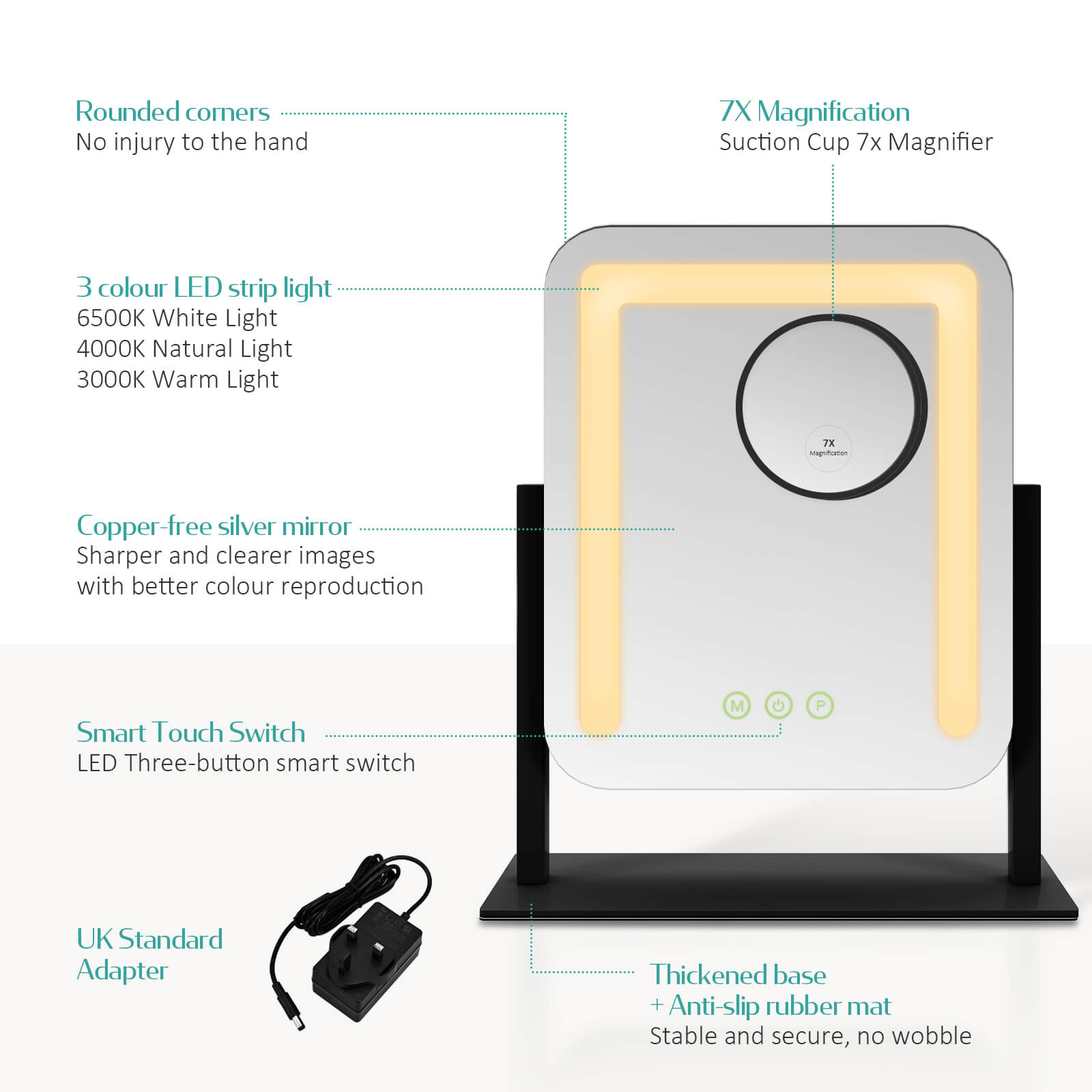 emke cm09 desktop vanity mirror details