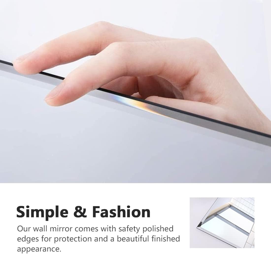 emke hd bathroom mirror without lighting polished edges