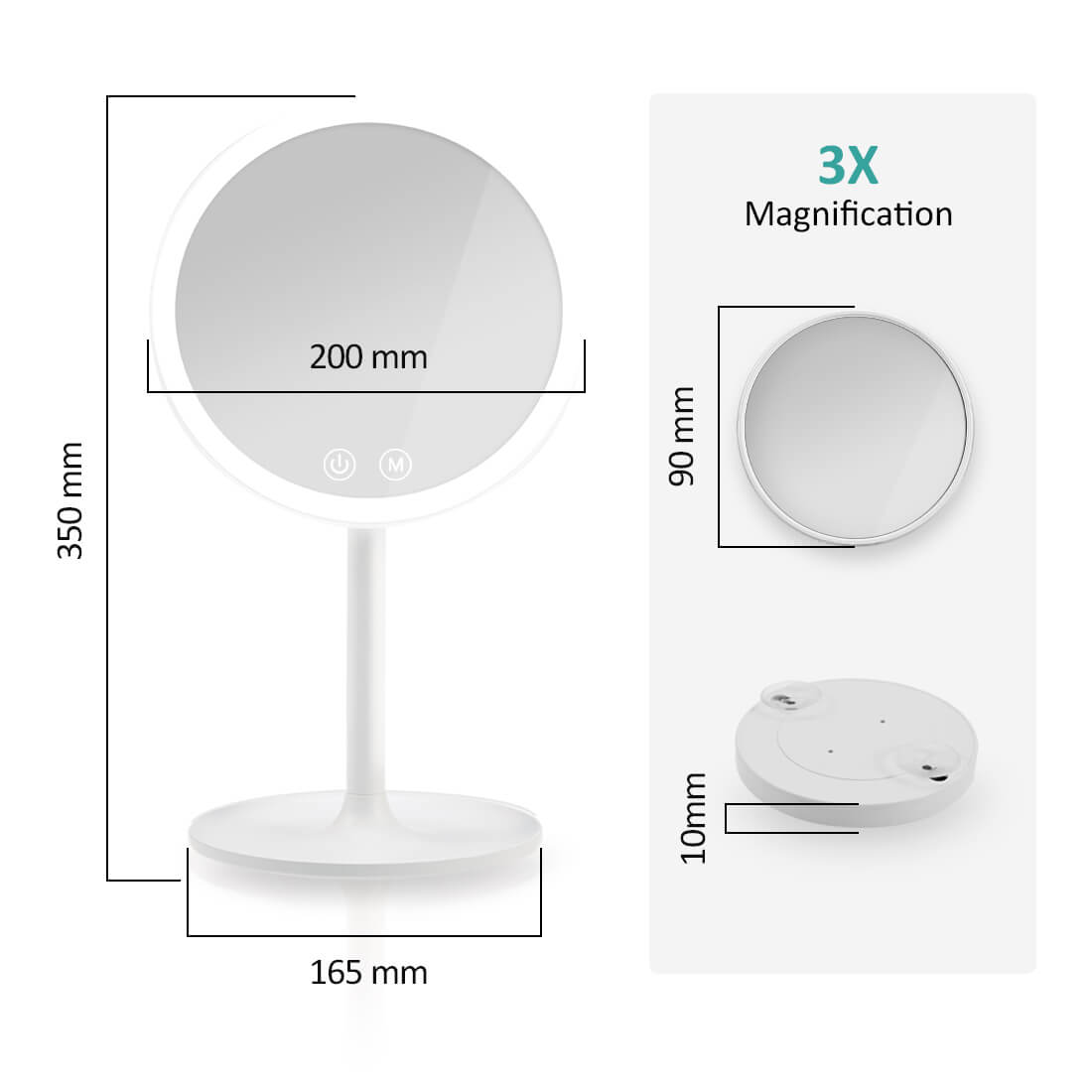 emke led cosmetic mirror 3x magnification