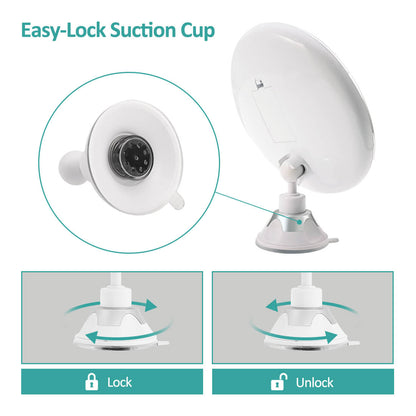 EMKE LED Cosmetic Mirror, 5x Magnification, with A Suction Cup, 360° Rotation