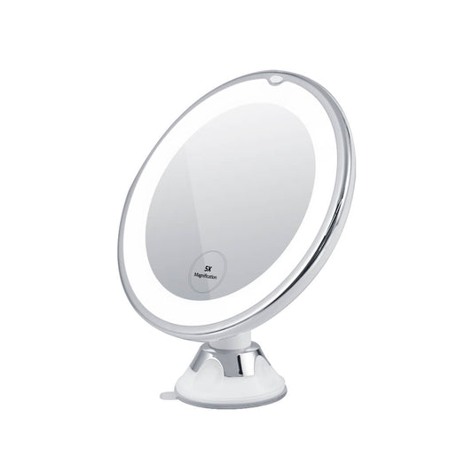 EMKE LED Cosmetic Mirror, 5x Magnification, with A Suction Cup, 360° Rotation