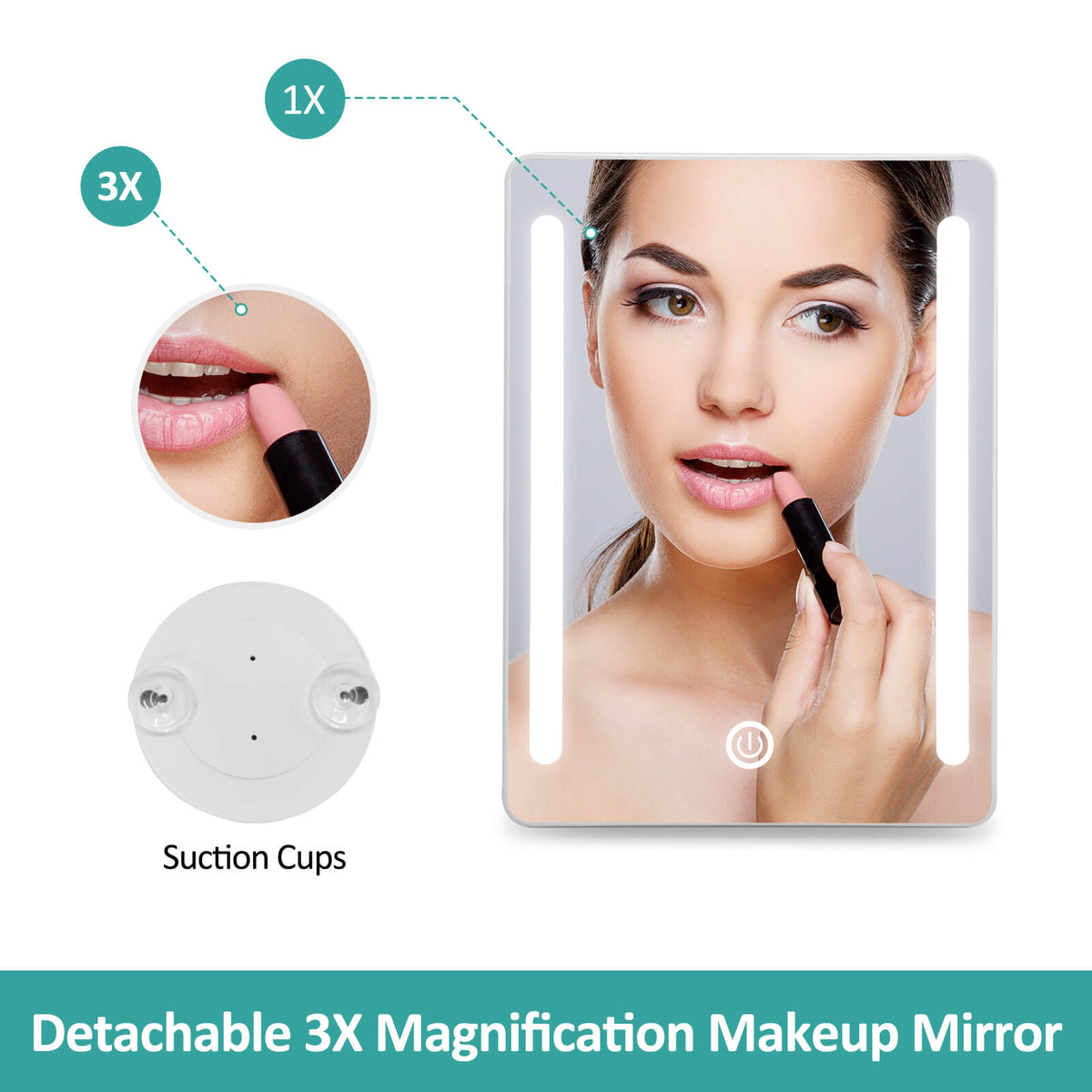 emke desktop led cosmetic mirror cm03btmz2w 3x magnification