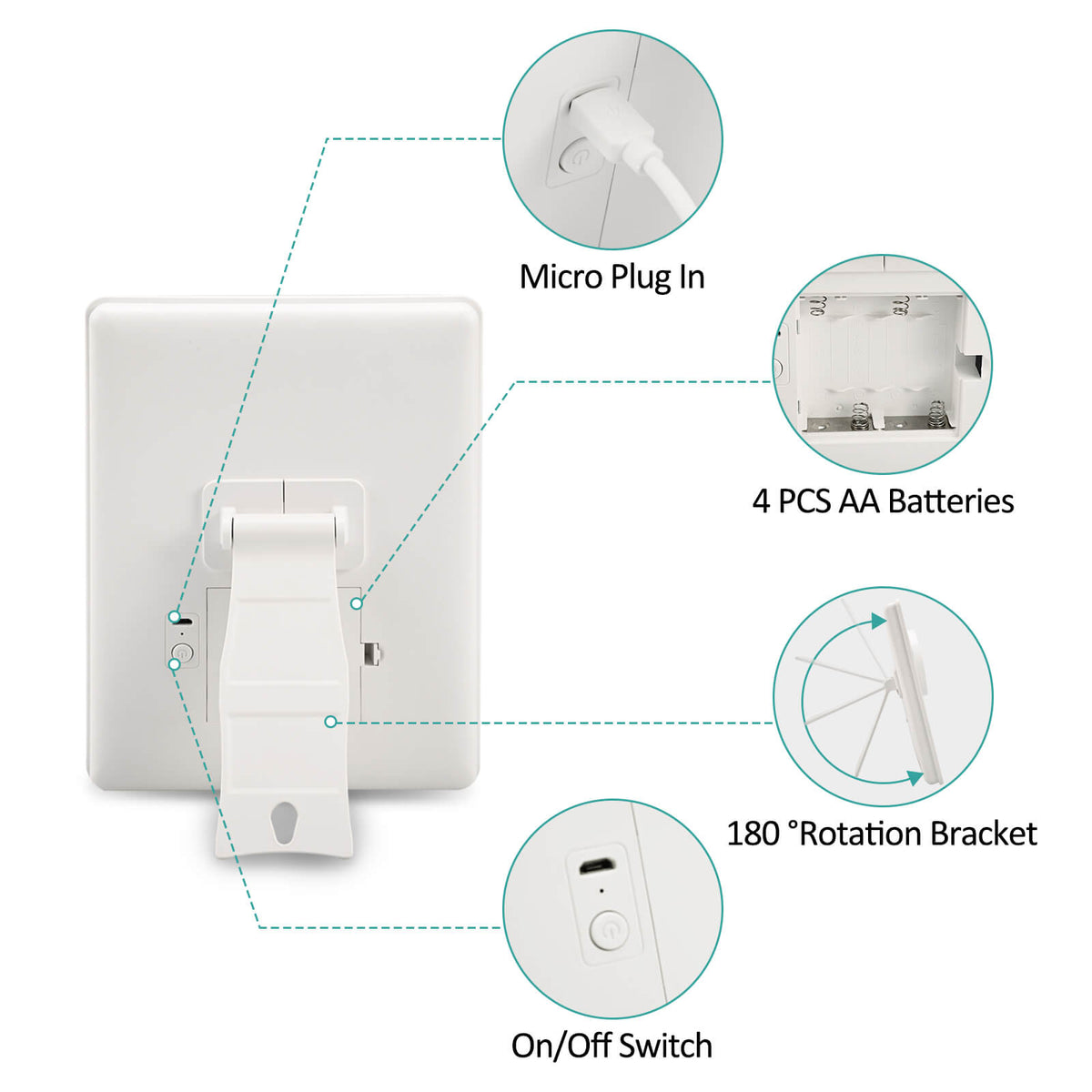 emke desktop led cosmetic mirror cm03btmz2w details