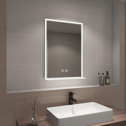 EMKE LM15 LED Bathroom Mirror with Shelf, Demister, 6500K