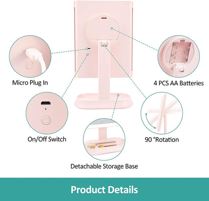 emke led vanity mirror foldable details