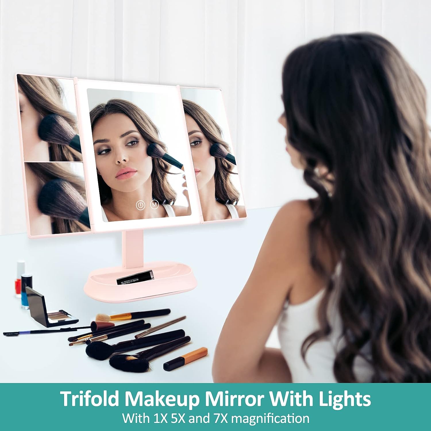 emke led vanity mirror foldable daily makeup