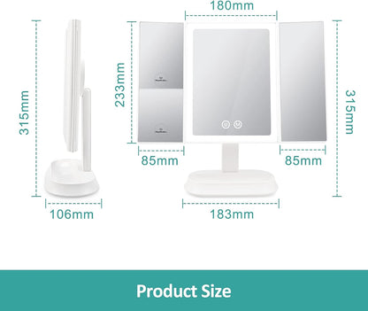 emke led vanity mirror foldable white size