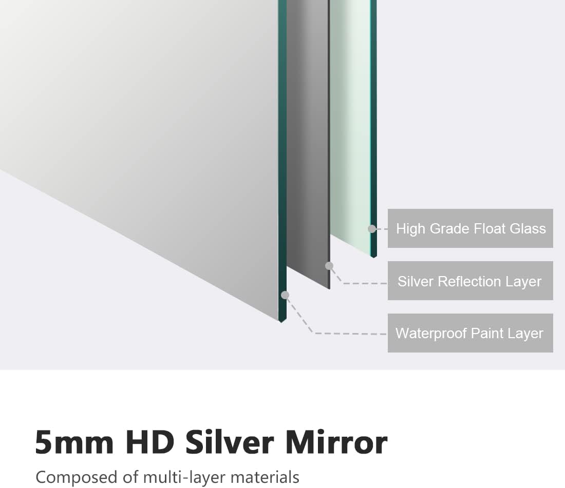 emke m05 round bathroom mirror without lighting 5cm hd silver mirror