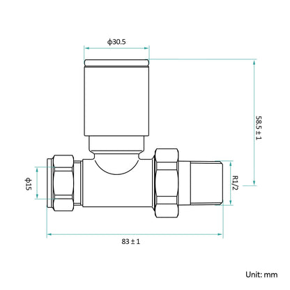 emke straight manual radiator valve urva1c size