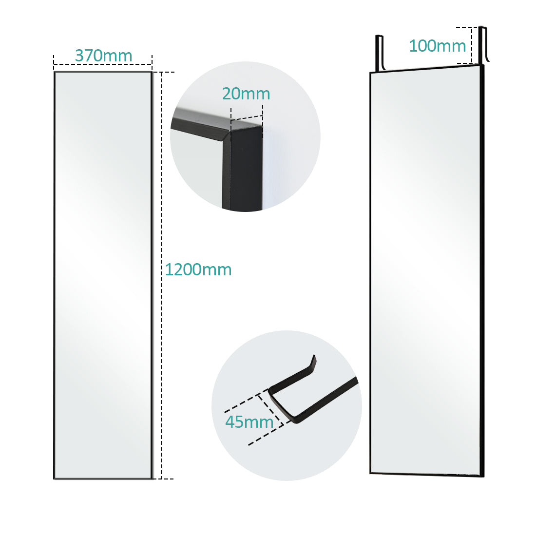 emke uk fm02 full-length mirror 120cm size