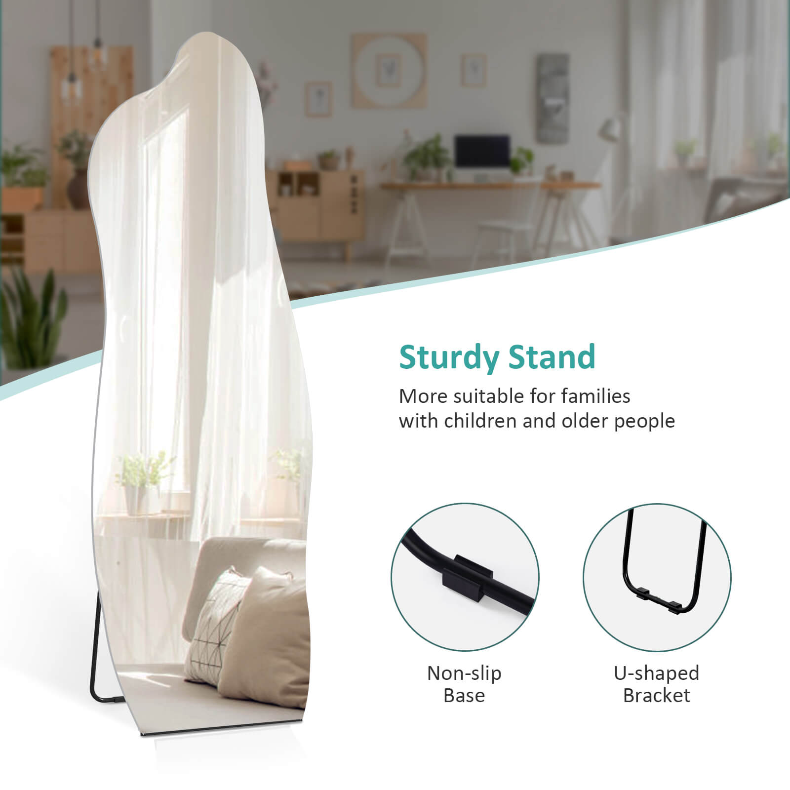emke uk full length mirror fm04 sturdy stand
