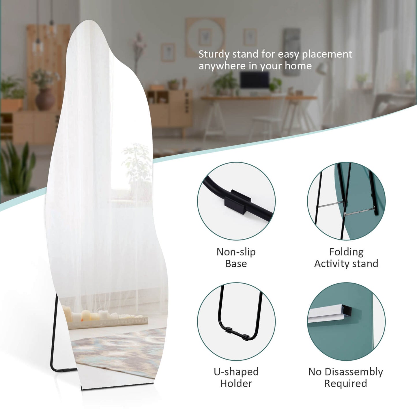 emke full-length mirror ufm05 sturdy stand