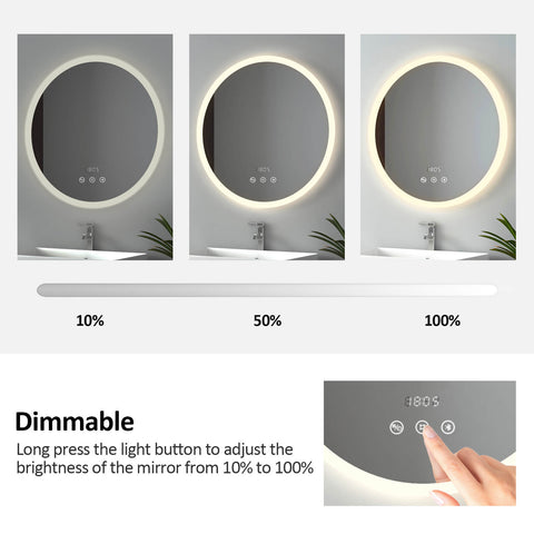 EMKE OLM08 Round LED Illuminated Mirror with Demister 600mm