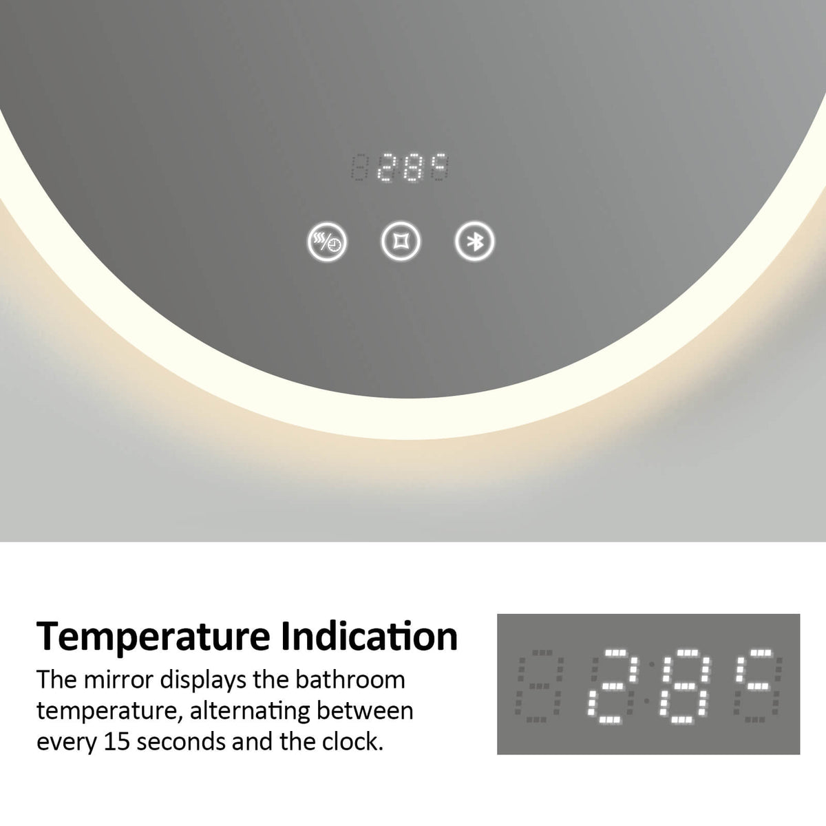 EMKE OLM08 Round LED Illuminated Mirror with Demister 600mm