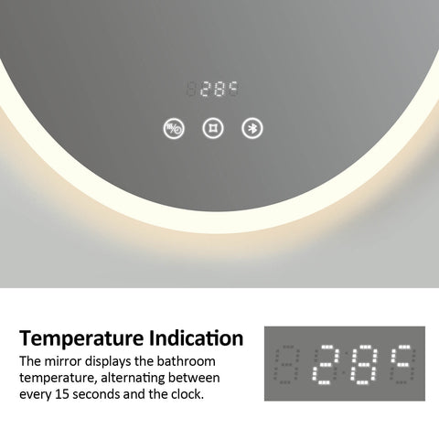 EMKE OLM08 Round LED Illuminated Mirror with Demister 600mm