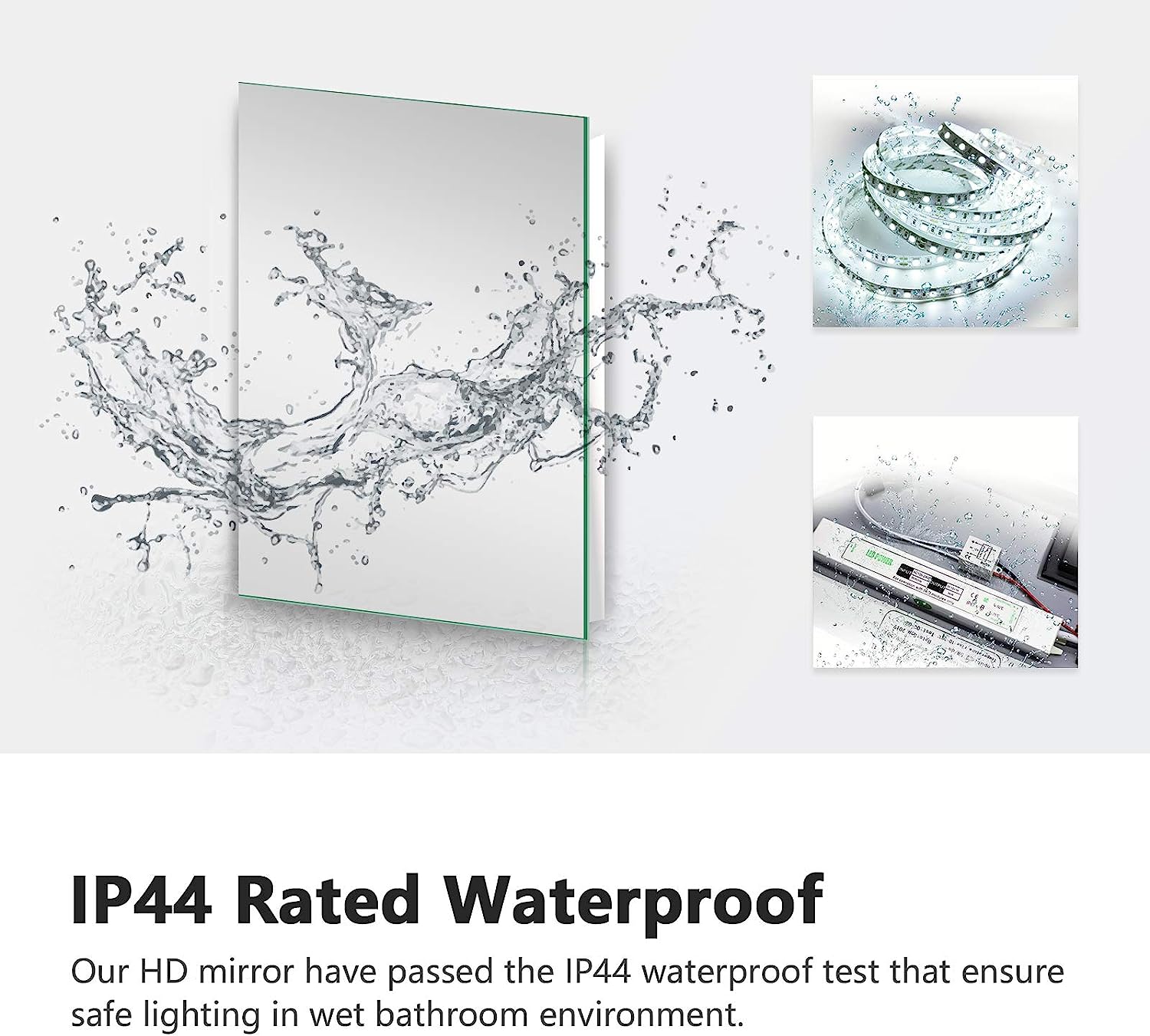 emke ulm01 led bathroom mirror ip44 rated waterproof