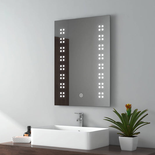 EMKE LM07 LED Bathroom Mirror with Demister and Shaver Socker, 6500K