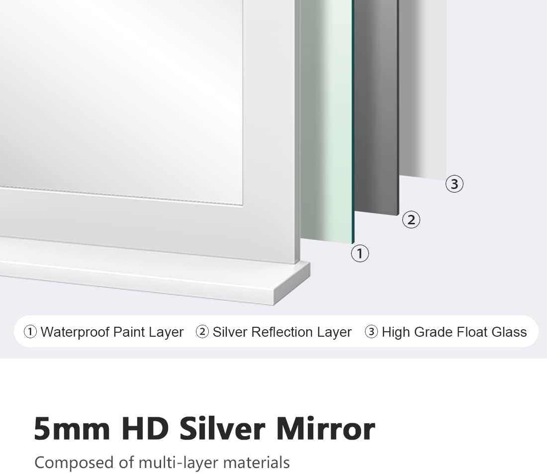 emke um02 bathroom mirror with shelf 5mm hd silver mirror