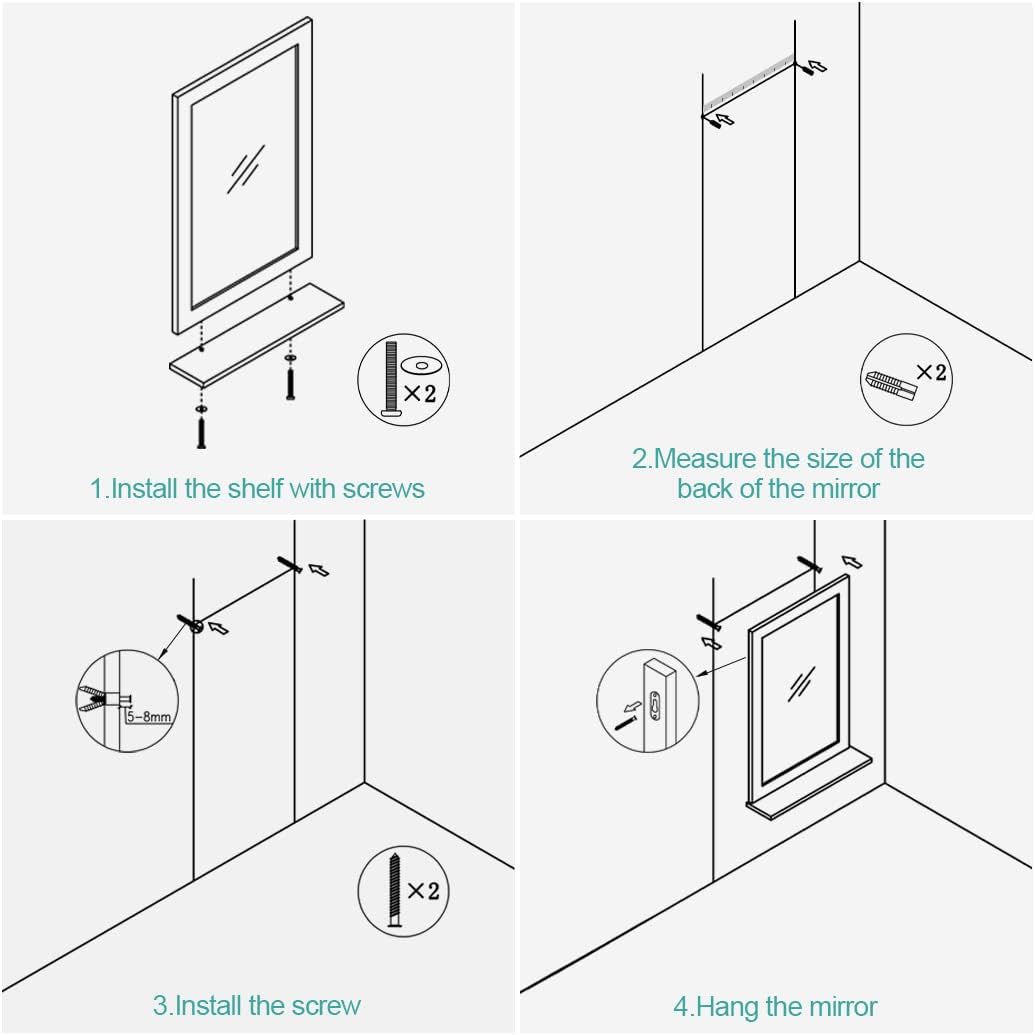 emke um02 bathroom mirror with shelf installation