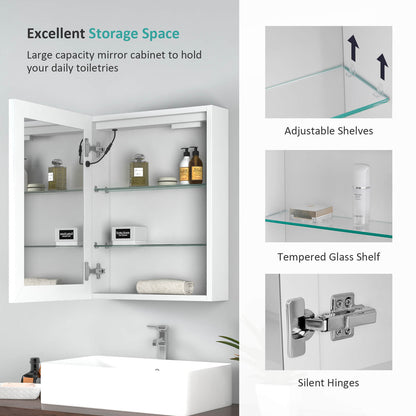 emke umc01 led aluminium mirror cabinet storage space