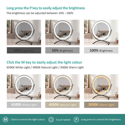 emke led vanity mirror cm07 adjust brightness light colours