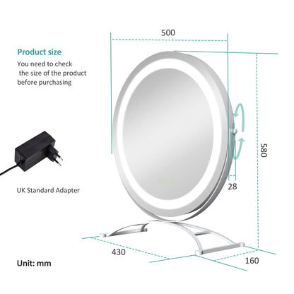 emke led vanity mirror cm07 white 50cm