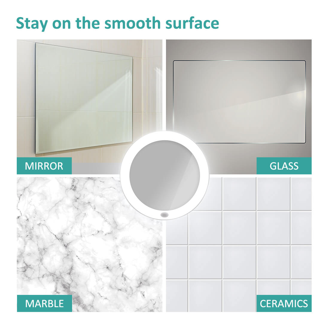 emke vanity mirror illuminated 5x magnification ucm03btmx2w on smooth surface