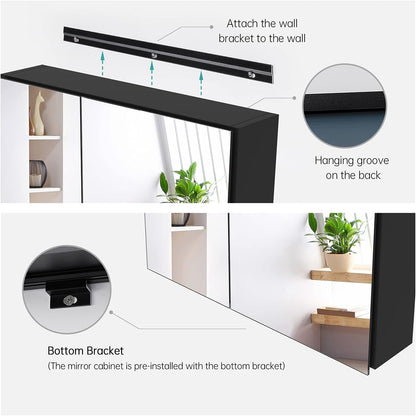emke mc6 mirror cabinet wall mounted