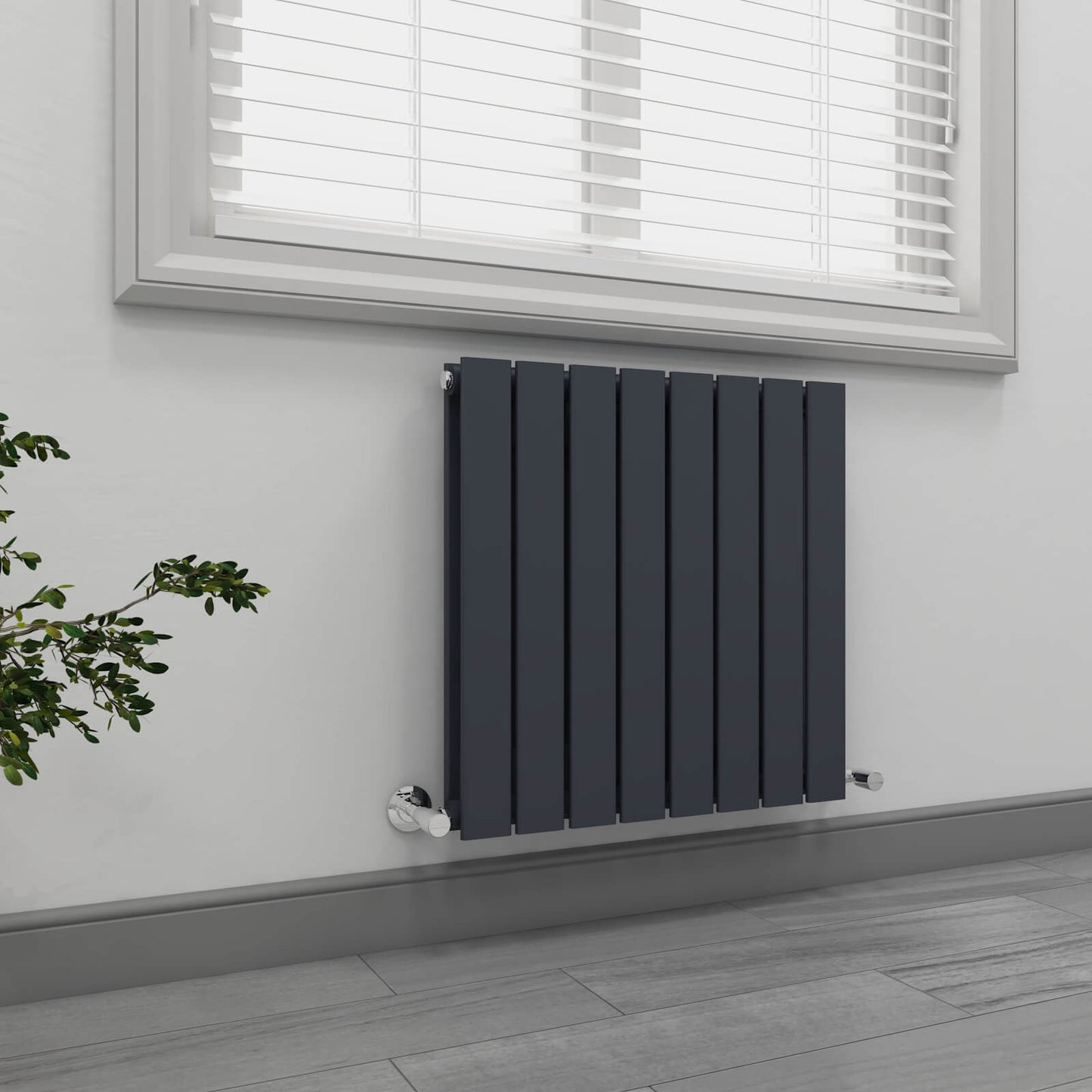 EMKE FR Horizontal Double Flat Panel Designer Radiator Anthracite/White