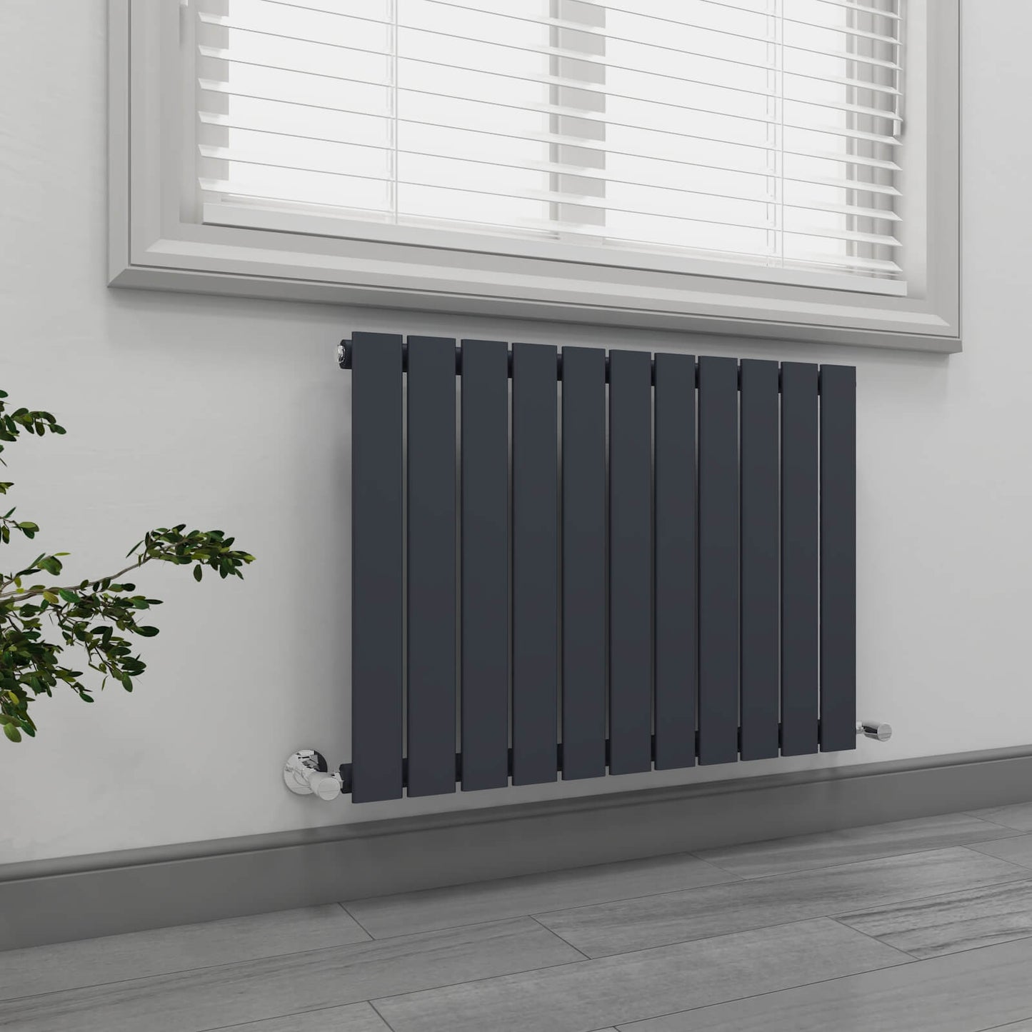 EMKE FR Horizontal Single Flat Panel Designer Radiator Anthracite/White